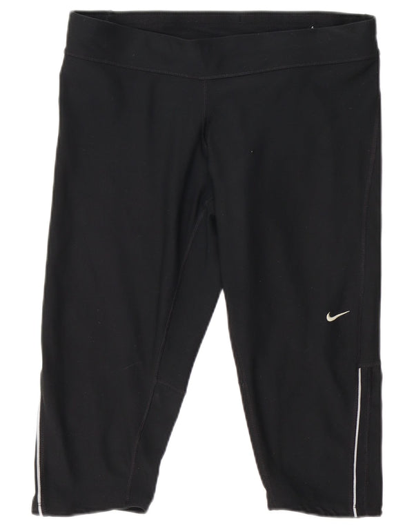 Женские леггинсы-капри Nike Dri Fit UK 14, большой черный полиэстер