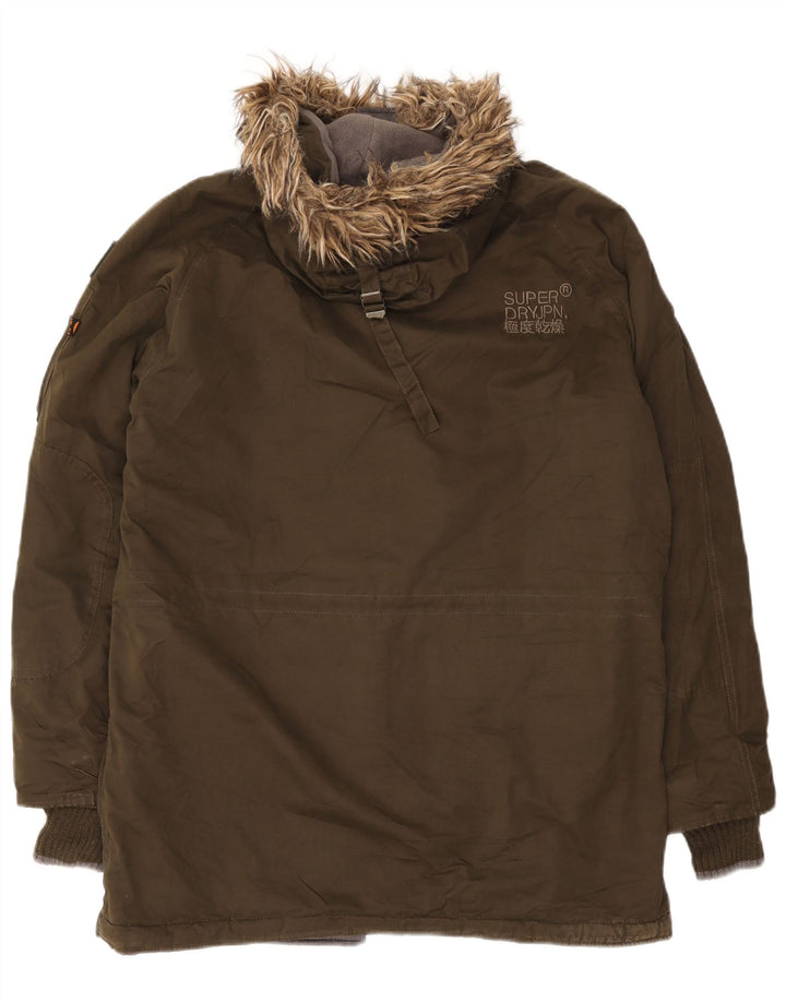 Мужская парка Superdry с капюшоном UK 42 XL Хаки Полиэстер