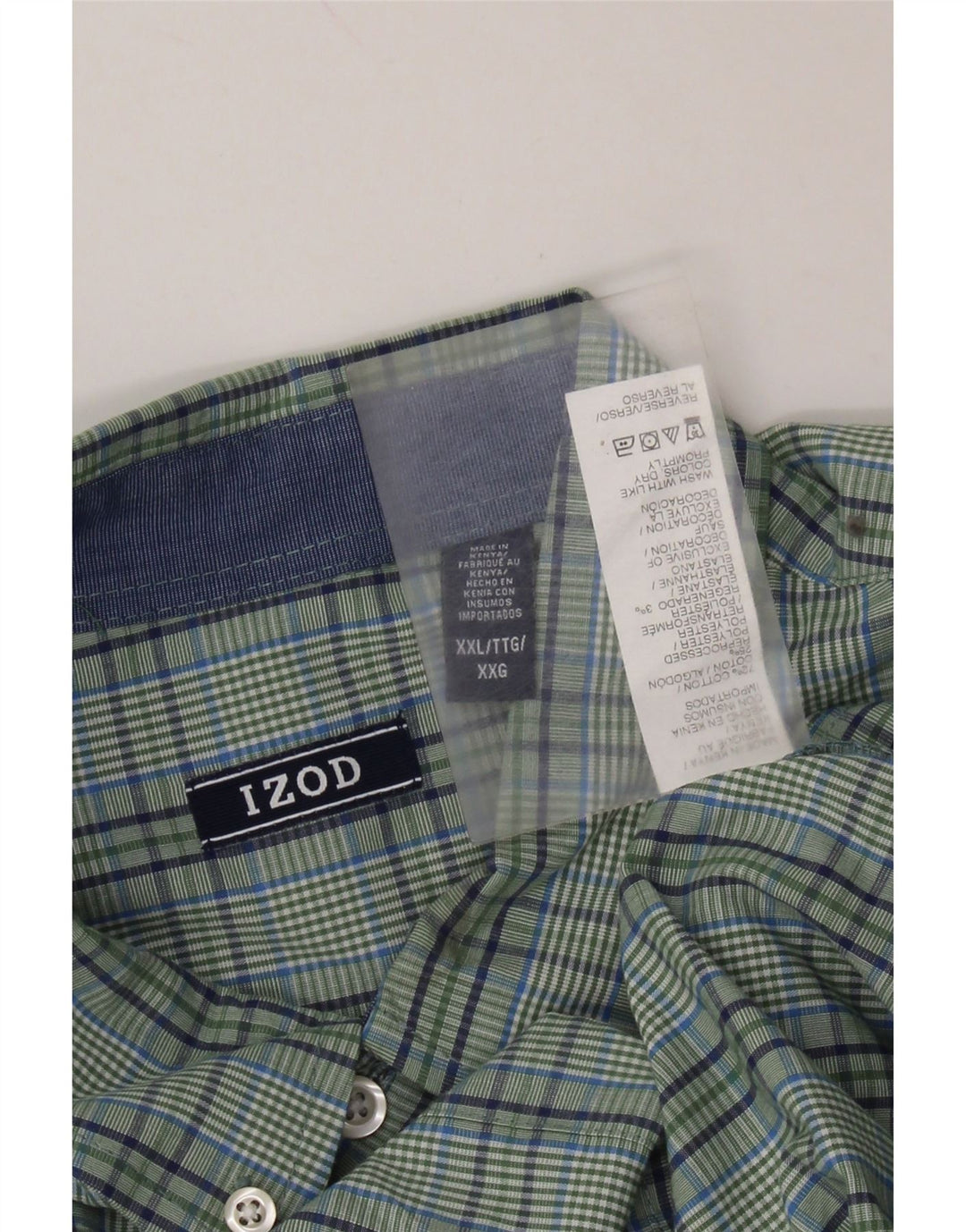 Мужская рубашка IZOD 2XL, зеленая клетка, хлопок