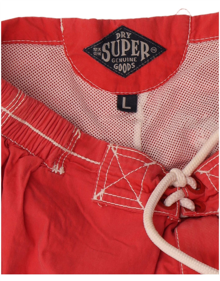Мужские шорты для плавания Superdry с рисунком, большие красные, полиэстер