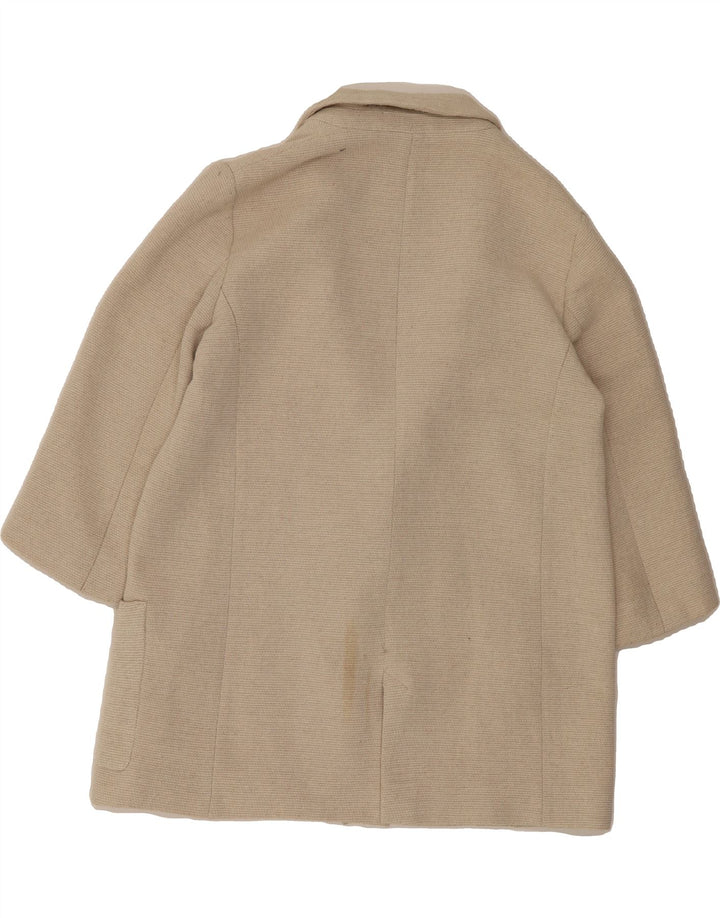 ZARA Womens Open 3/4 Sleeve Blazer Jacket UK 14 Medium Beige Viscose Vintage Zara and Second-Hand Zara from Messina Hembry 