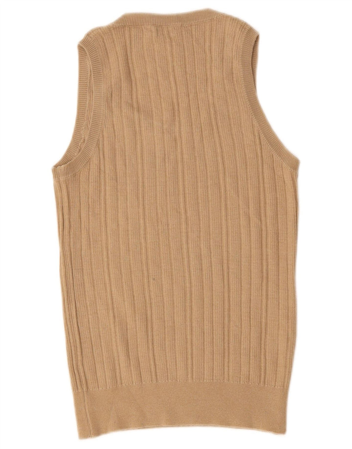 Женская блузка без рукавов Benetton, Великобритания 12, средний бежевый, шерсть