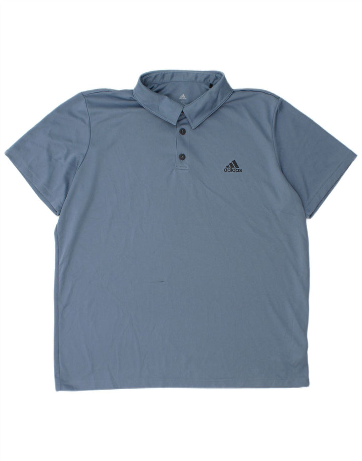 Мужская рубашка поло Adidas Aeroready XL, синяя, полиэстер