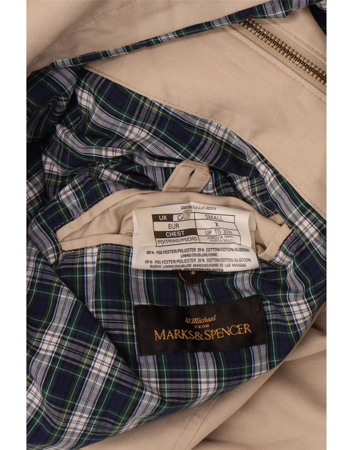 Мужской бомбер Marks & Spencer UK 36, маленький, бежевый, полиэстер
