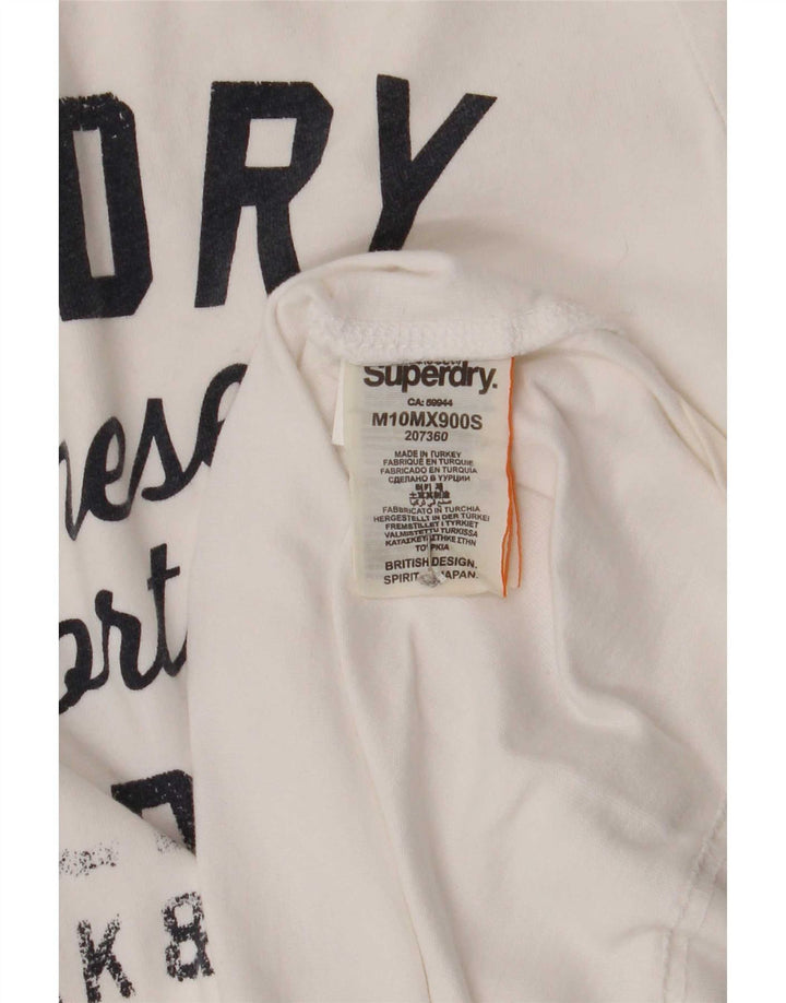 Superdry Мужская футболка с рисунком Топ среднего размера, белый хлопок
