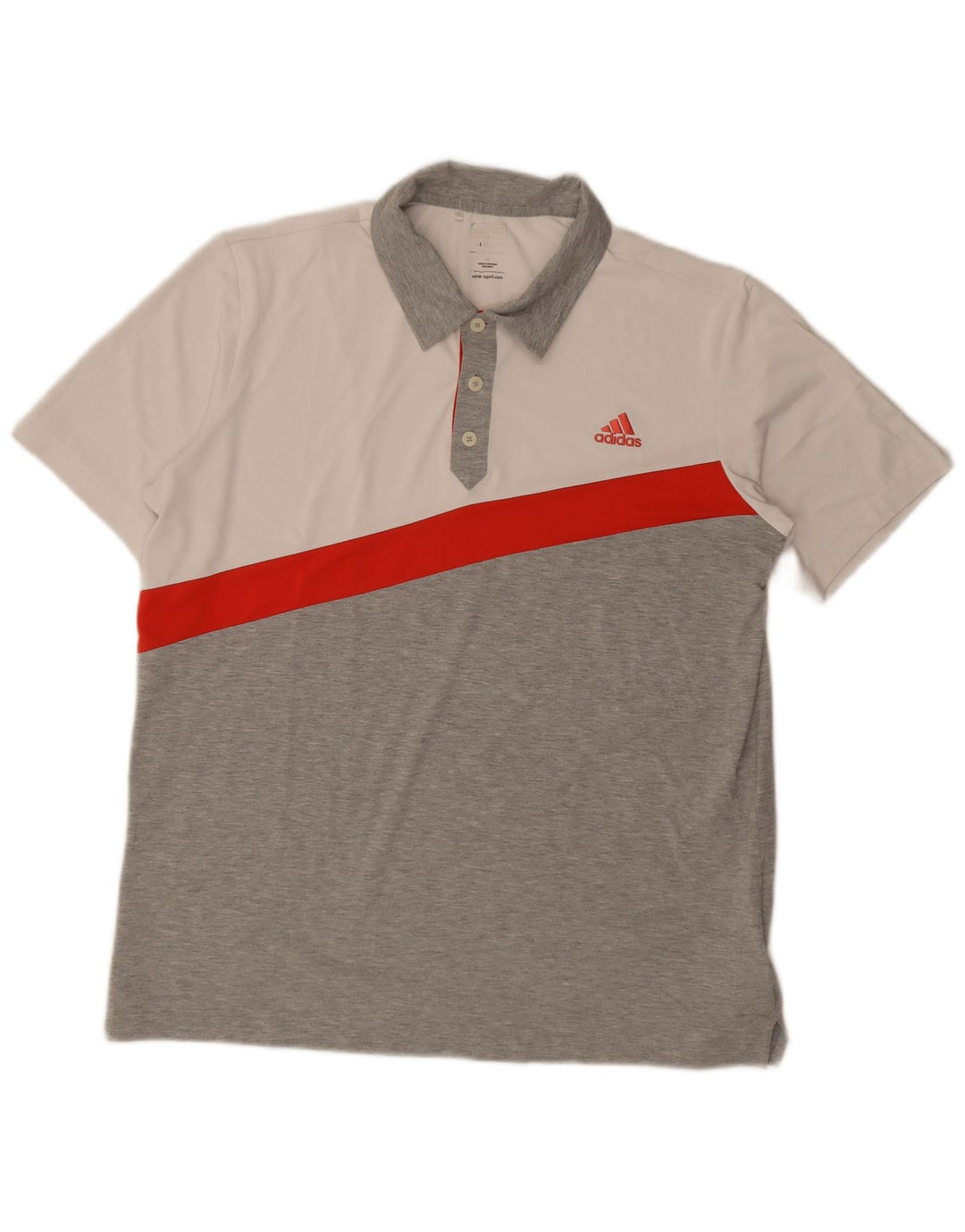 Мужская рубашка-поло Adidas Climalite, большая серая, полиэстер с цветными блоками