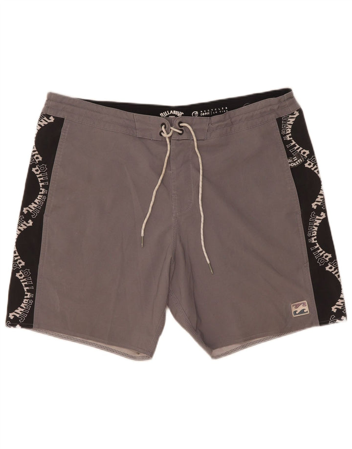Billabong Мужские шорты для плавания с рисунком, большие серые, полиэстер с цветными блоками