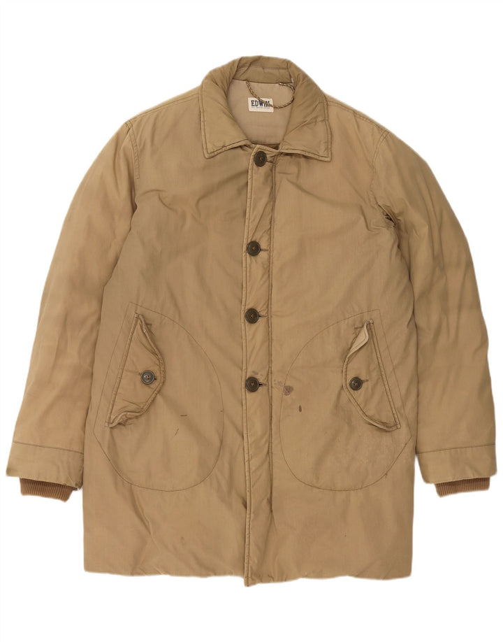 Мужское стеганое пальто EDWIN UK 38, средний бежевый, хлопок