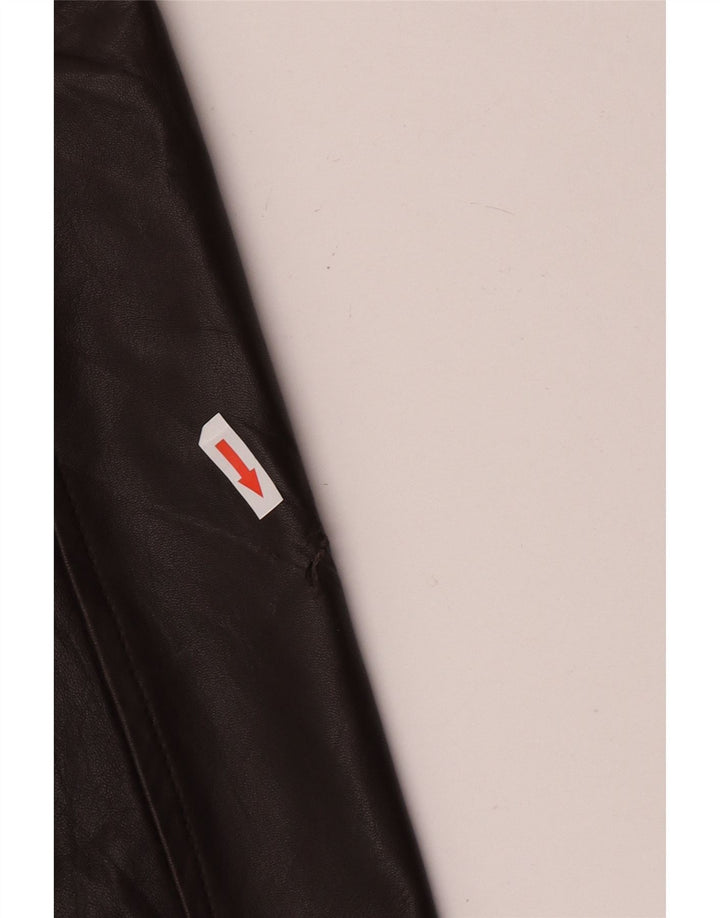 Винтажная мужская кожаная куртка-бомбер UK 38, кожа среднего коричневого цвета