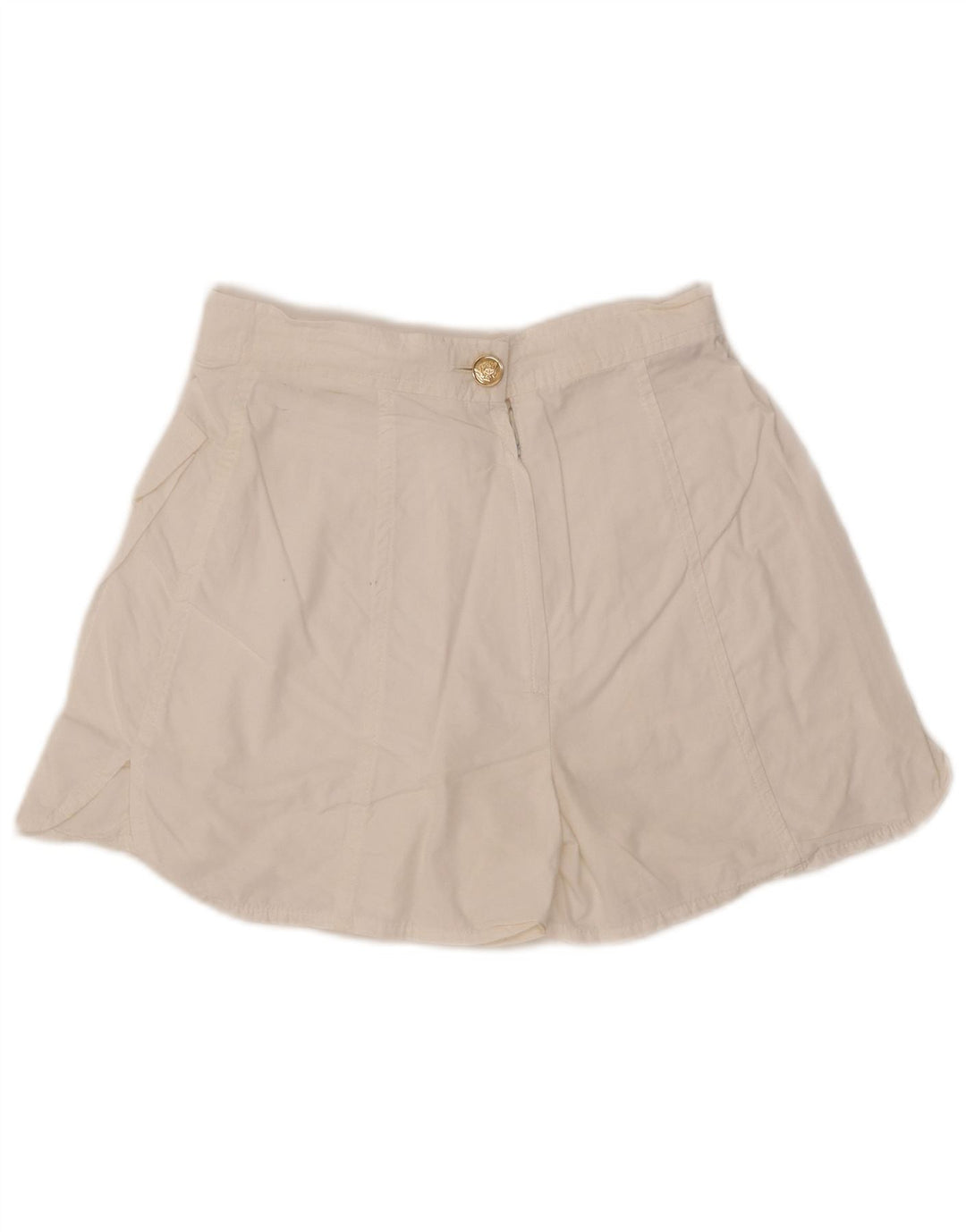 SPORT STAFF Womens High Waist Cargo Shorts Medium W26 White
