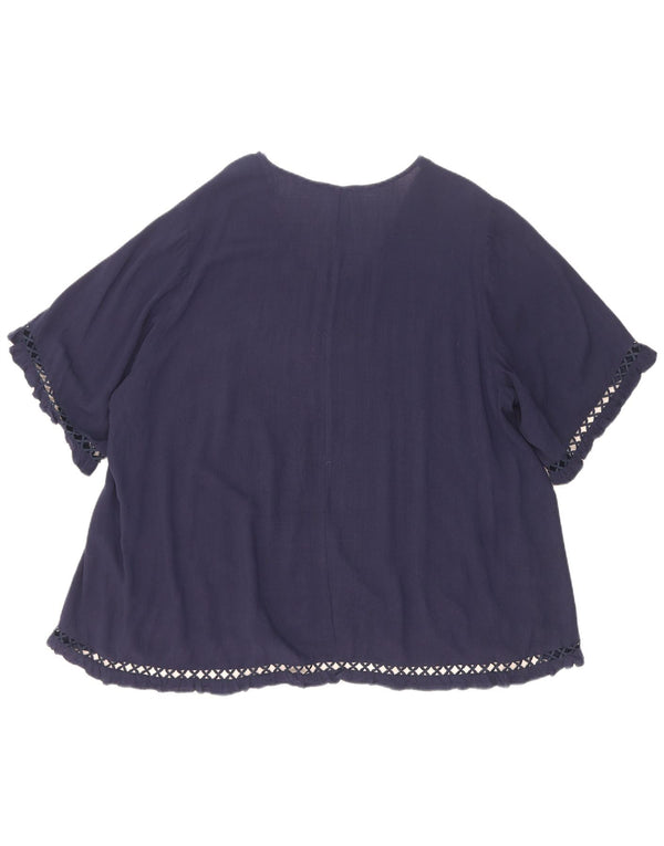 Женская блузка оверсайз Marks & Spencer с автографом, топ UK 18 XL, темно-синий