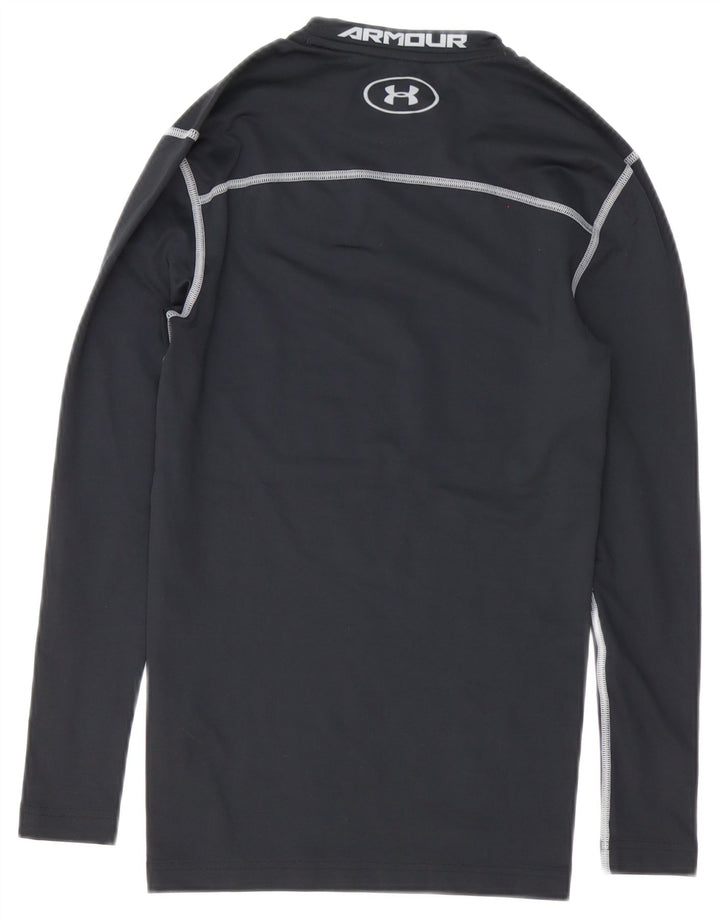 Мужской топ с рисунком Cold Gear Under Armour, длинный рукав, маленький, черный, полиэстер