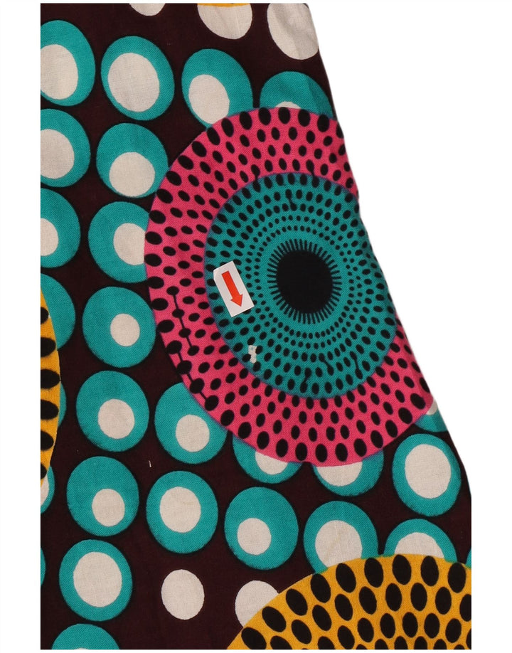 Винтажный женский сарафан UK 8, маленький разноцветный геометрический узор