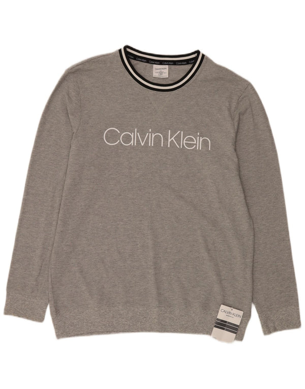 Мужской джемпер с круглым вырезом Calvin Klein, большой серый в полоску