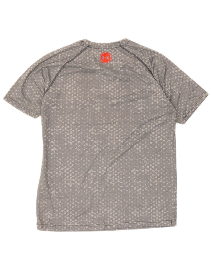 Мужская футболка Under Armour Heat Gear Top среднего серого цвета с геометрическим рисунком