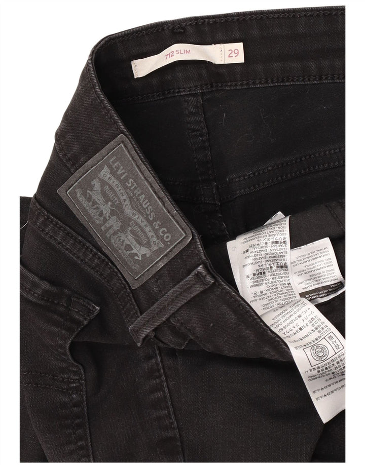 Женские узкие джинсы Levi's 712 W29 L27, черный хлопок