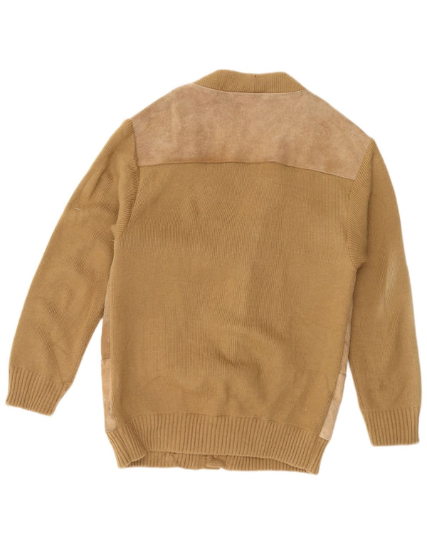 Винтажный мужской кардиган-свитер 2XL бежевый