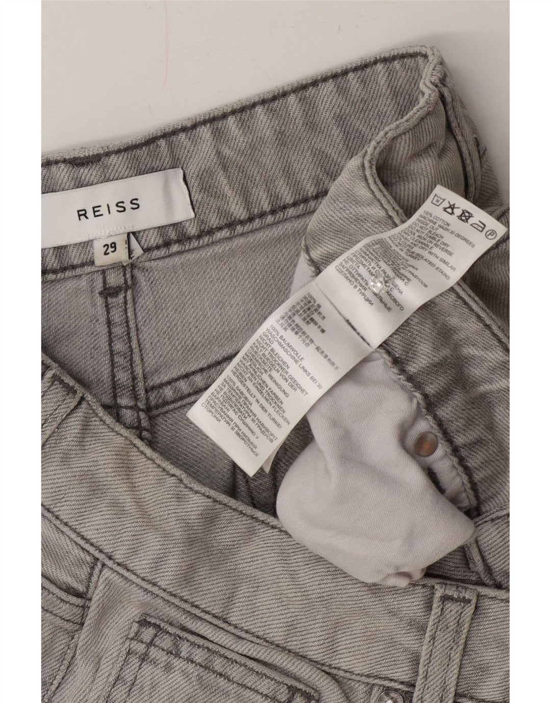 Женские капри Reiss W29 L21 серые, хлопковые