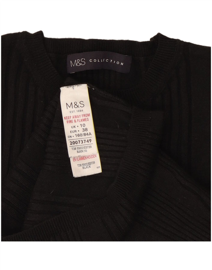 Женский укороченный джемпер с круглым вырезом Marks & Spencer UK 10, маленький черный