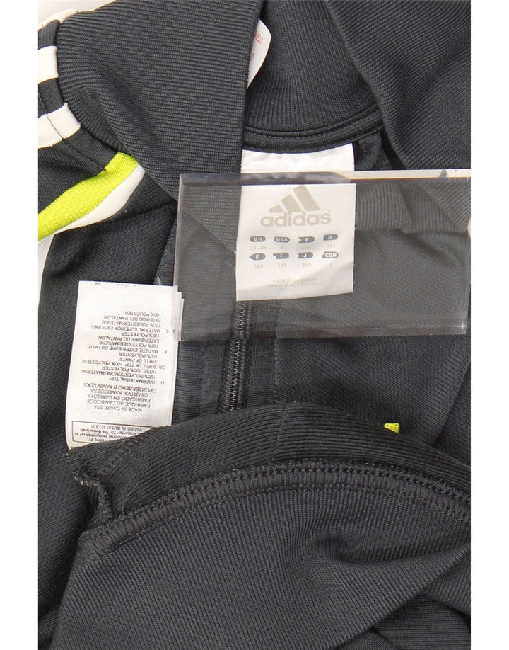 Спортивный костюм ADIDAS для мальчиков, верхняя куртка 13–14 лет, серый полиэстер с цветными блоками