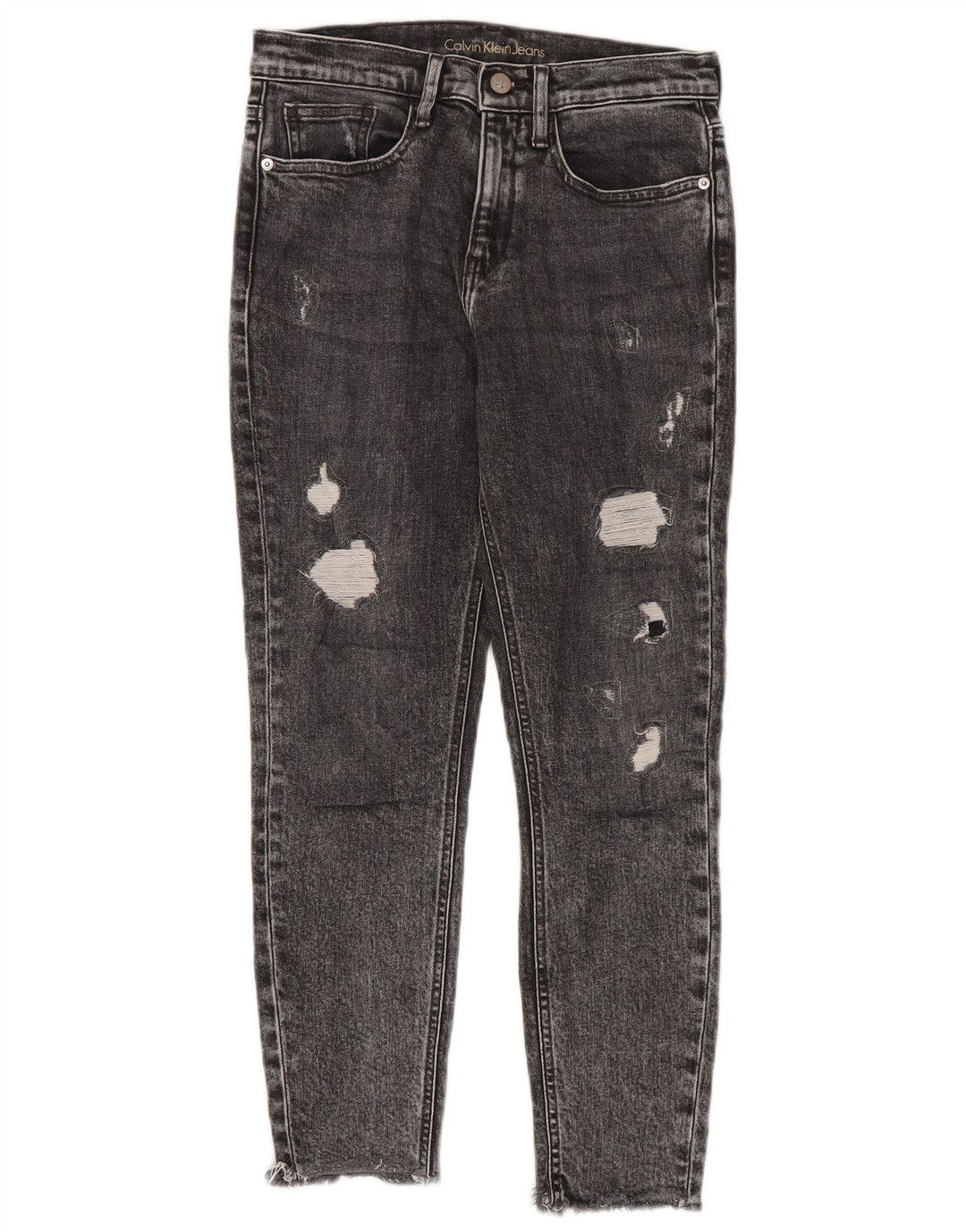 Женские укороченные джинсы скинни Calvin Klein W27 L26 Серые