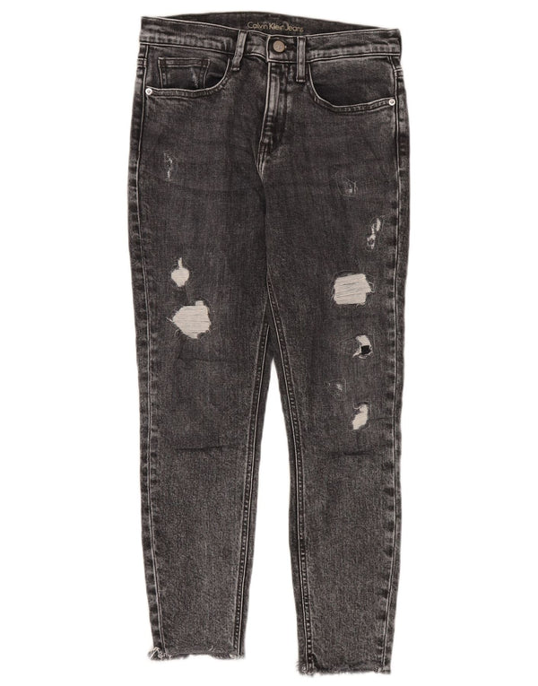 Женские укороченные джинсы скинни Calvin Klein W27 L26 Серые