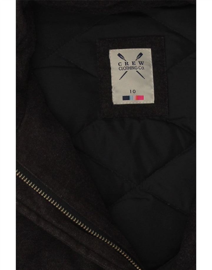 Crew Clothing Женская стеганая куртка оверсайз UK 10, маленький черный хлопок