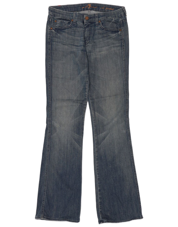 Женские расклешенные джинсы 7 For All Mankind W32 L34, синий хлопок