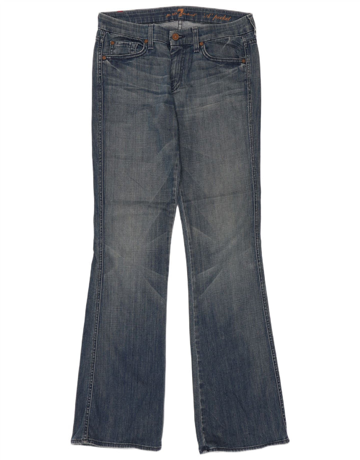 Женские расклешенные джинсы 7 For All Mankind W32 L34, синий хлопок