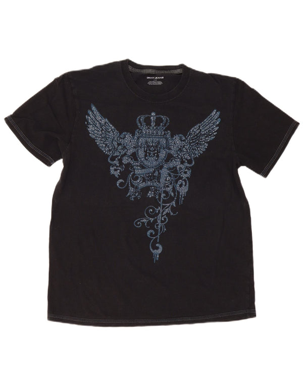 Женская футболка с рисунком Dkny Top UK 16, большая черная