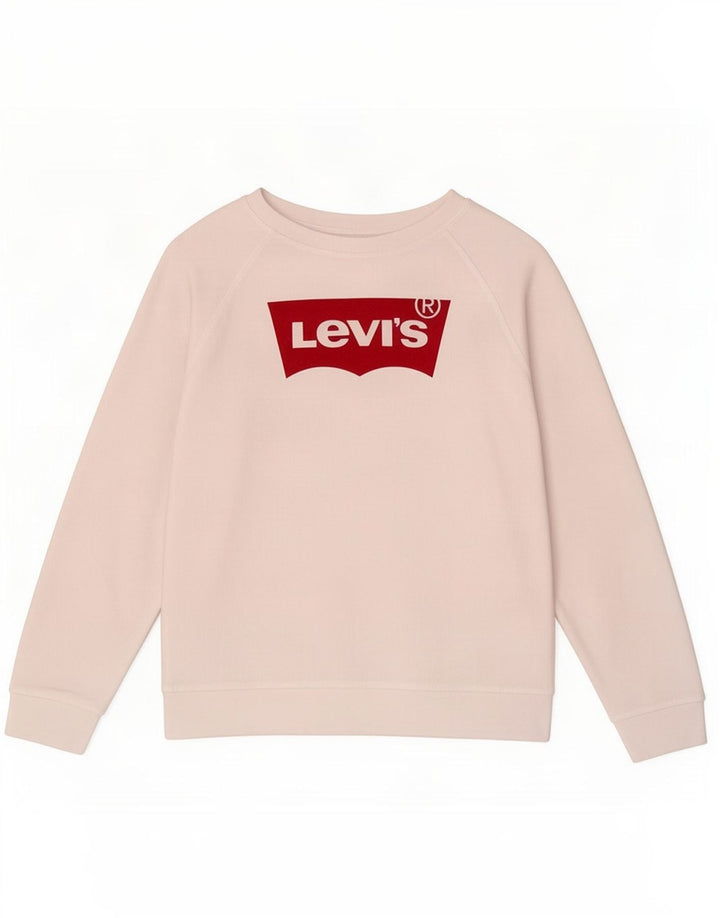 Женский свитер с рисунком Levi's, джемпер UK 14, средний белый хлопок, хлопок