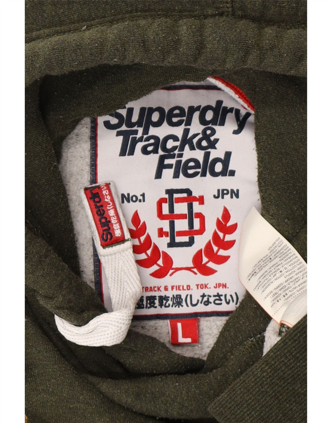 SUPERDRY Мужской джемпер с капюшоном с рисунком, большой зеленый, хлопок