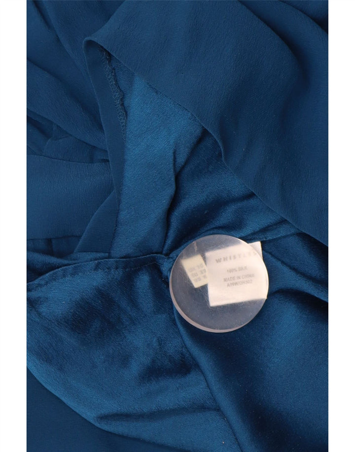 Женское платье без рукавов WHISTLES, Великобритания, 10, маленькое, синее, шелковое