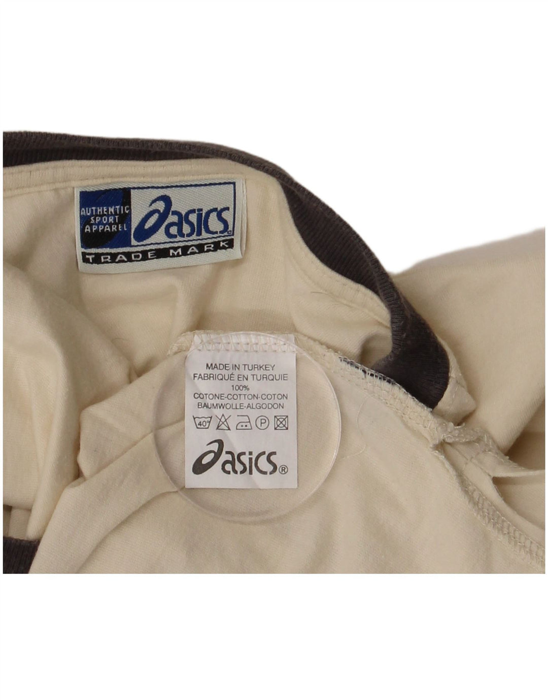 Мужская футболка с рисунком ASICS, большой бежевый хлопок