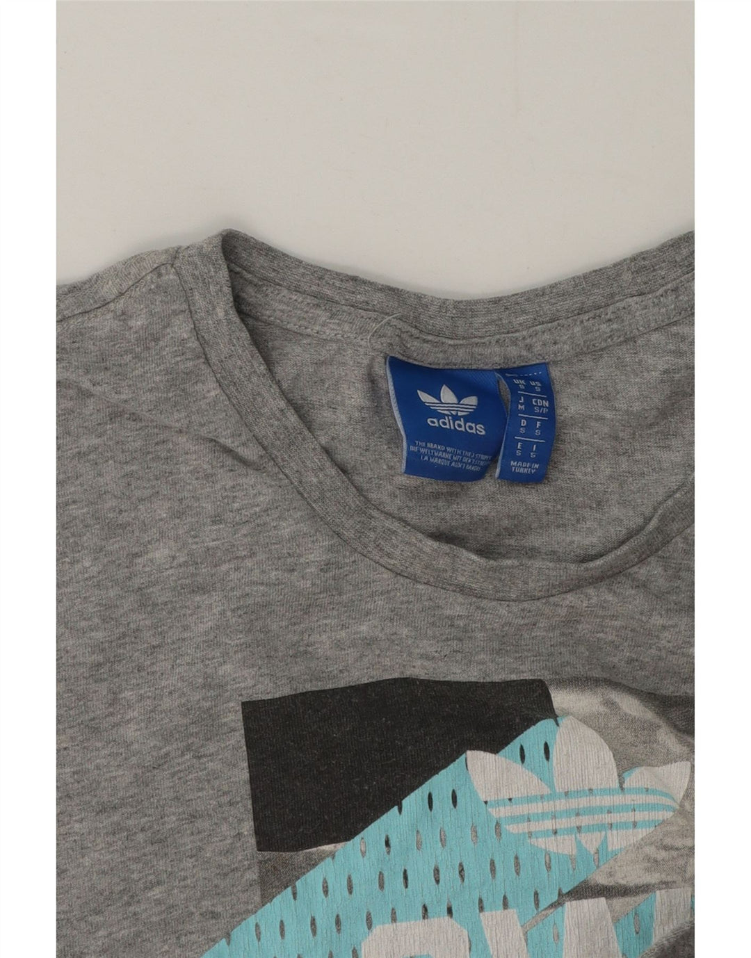 Мужская футболка Adidas с рисунком, маленькая, серая, в крапинку