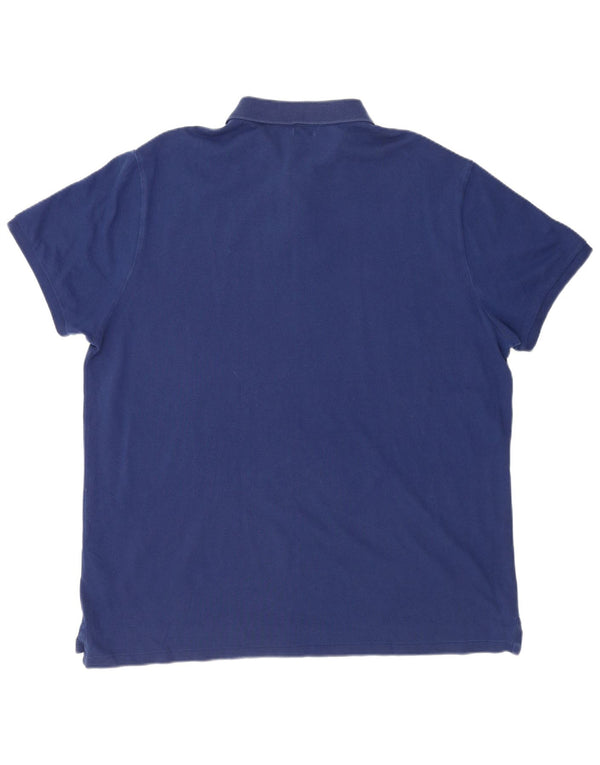 Мужская приталенная рубашка поло Polo Ralph Lauren 2XL, синяя, хлопок