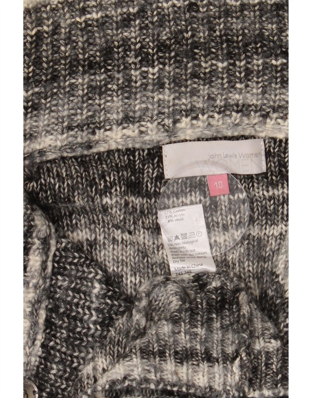 Женский удлиненный кардиган John Lewis, Великобритания, 10, маленький серый в полоску