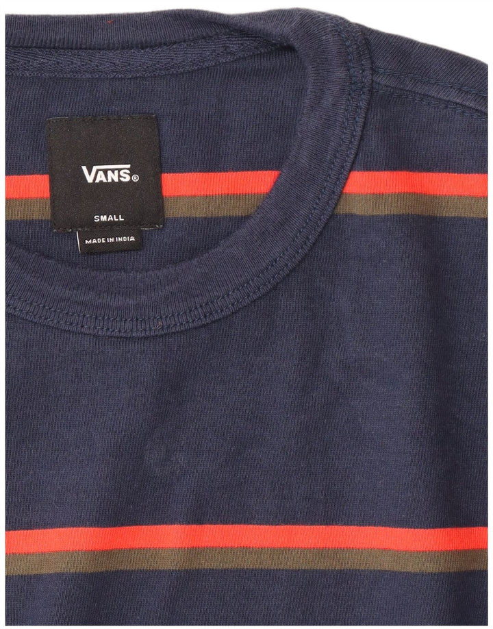 Мужской топ VANS с длинным рукавом, маленький темно-синий в полоску