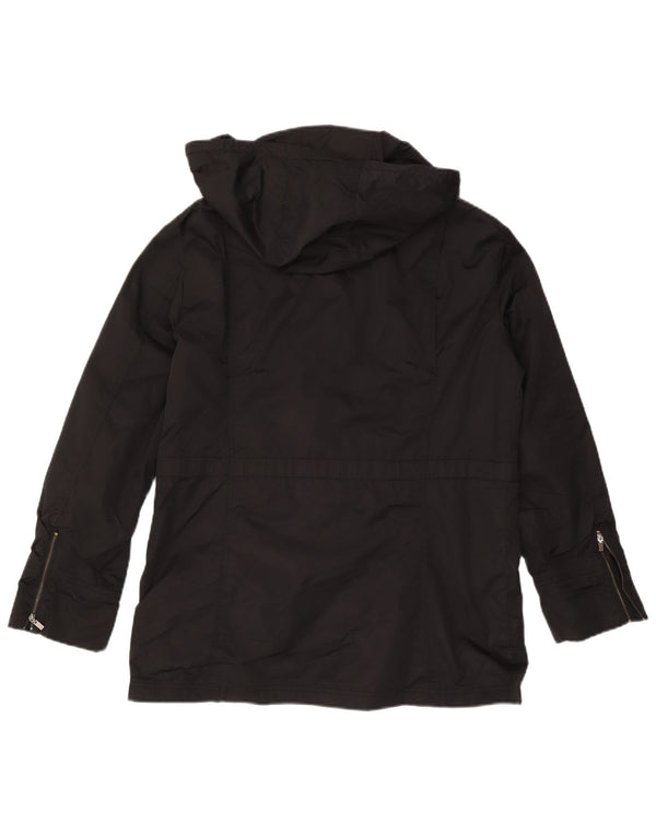 Женская парка Zara с капюшоном UK 18 XL, черный хлопок