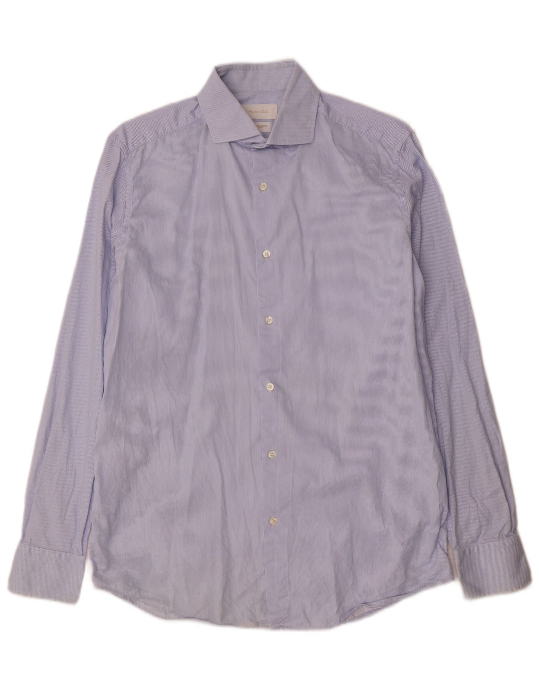 Мужская рубашка Massimo Dutti, размер 39 15 1/2, синяя в тонкую полоску, средняя