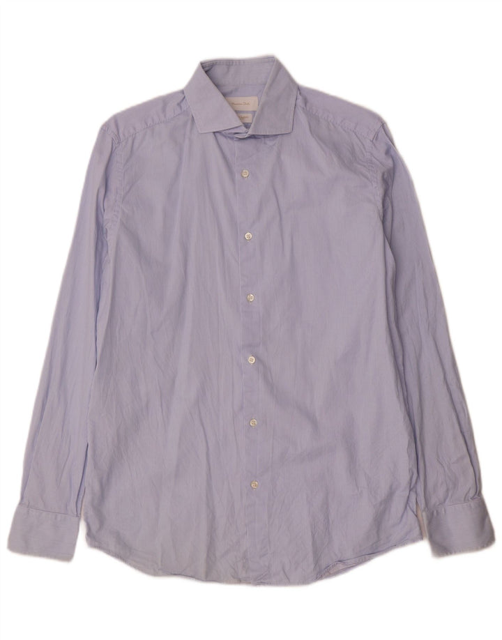 Мужская рубашка Massimo Dutti, размер 39 15 1/2, синяя в тонкую полоску, средняя