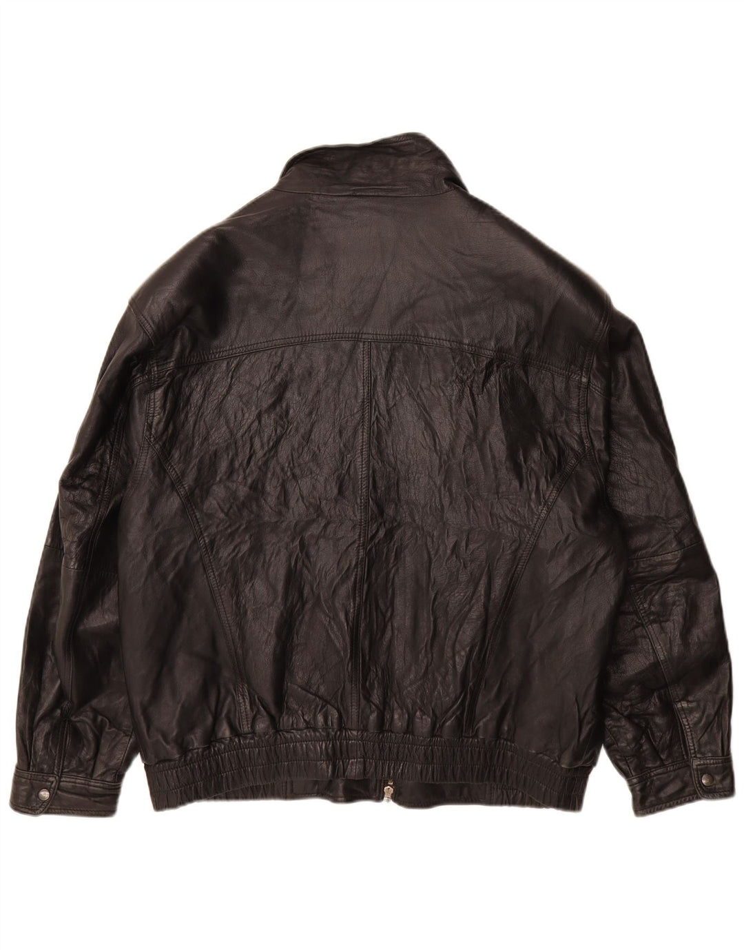 Винтажная мужская кожаная куртка UK 38, средняя черная кожаная куртка