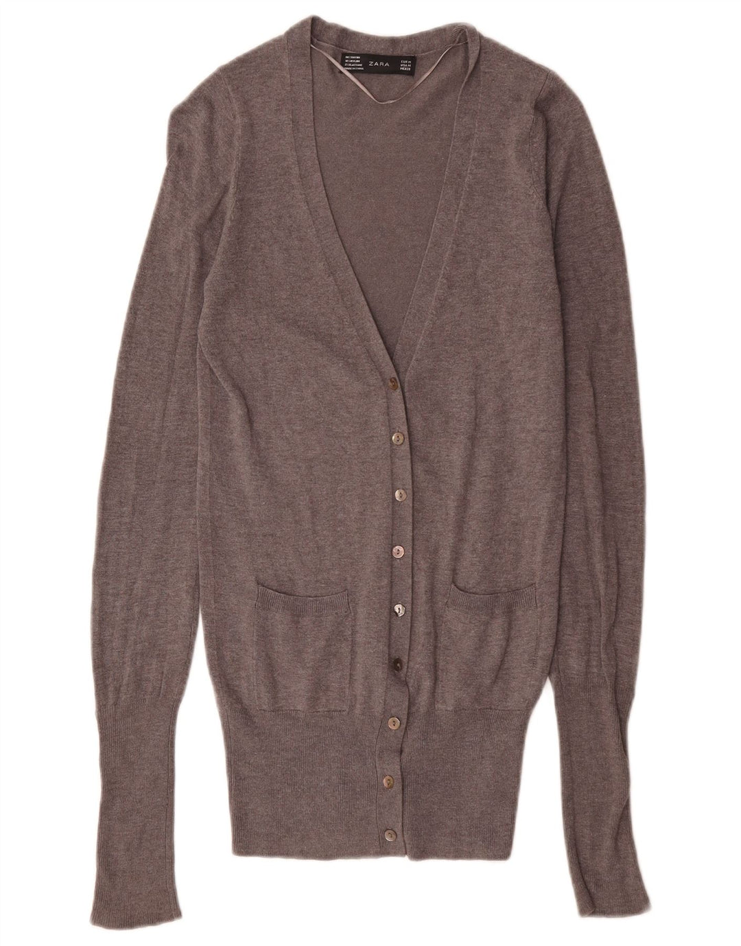 Женский кардиган Zara UK 12, средний серый вискоза