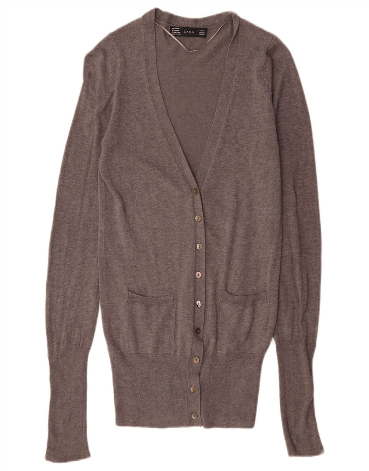Женский кардиган Zara UK 12, средний серый вискоза