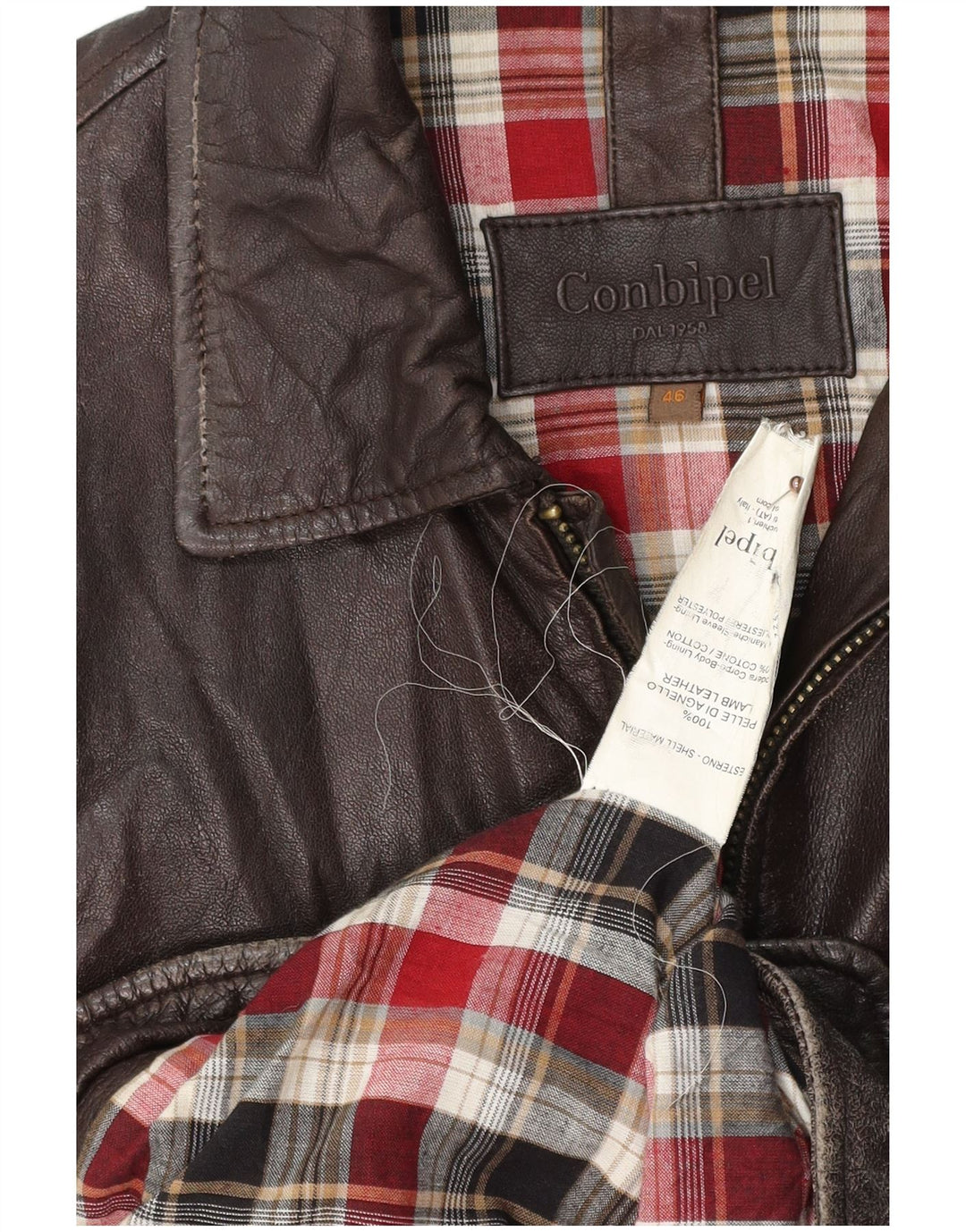 CONBIPEL Мужская кожаная куртка IT 46 маленькая коричневая кожа