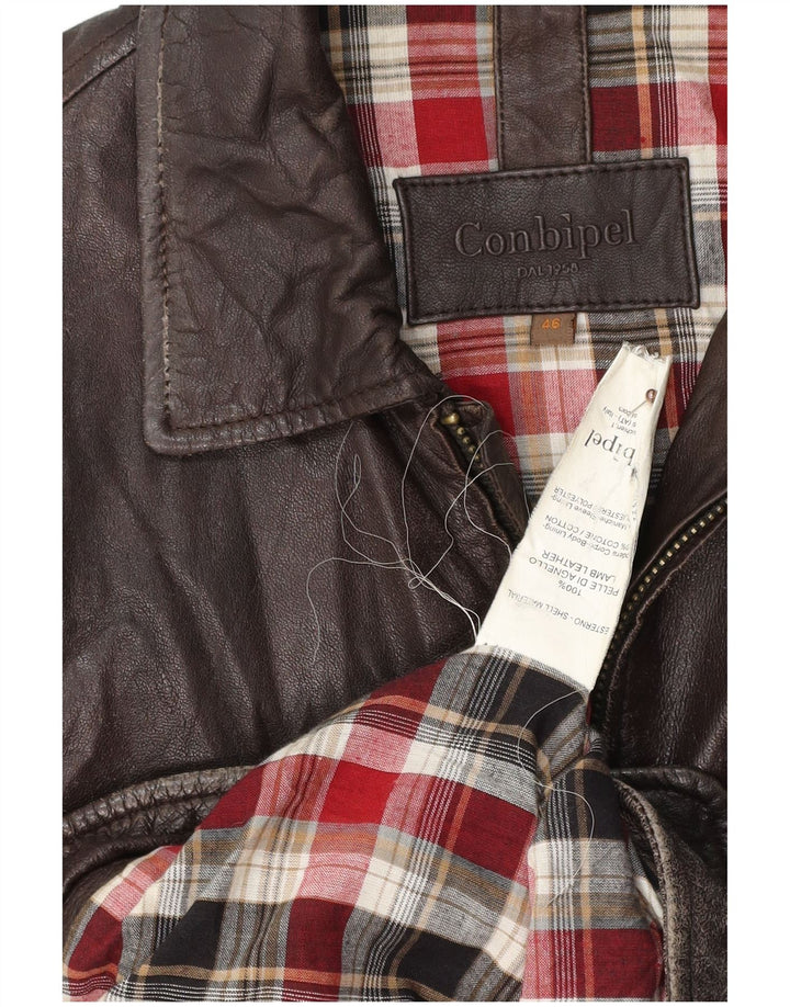 CONBIPEL Мужская кожаная куртка IT 46 маленькая коричневая кожа