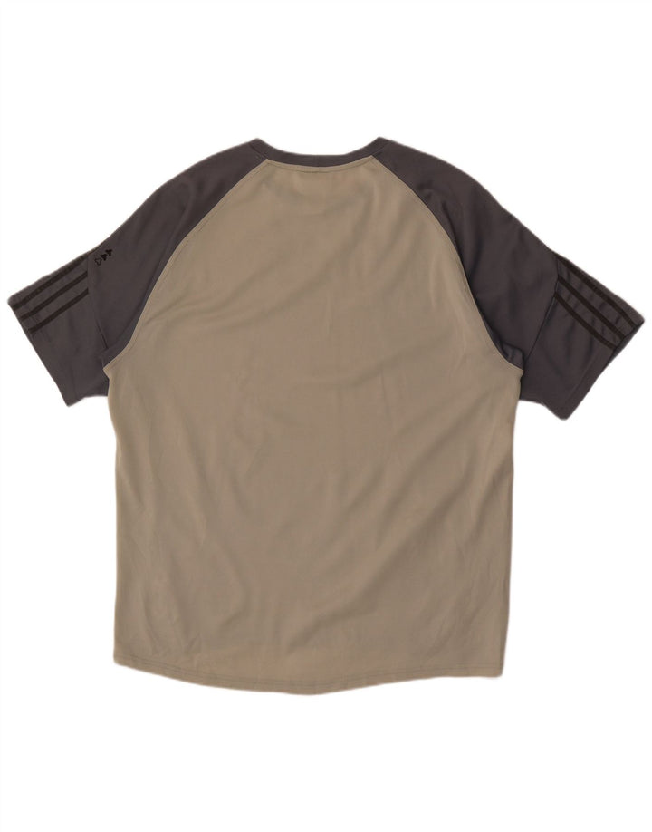 Мужская футболка Adidas Top Large Grey из полиэстера с цветными блоками