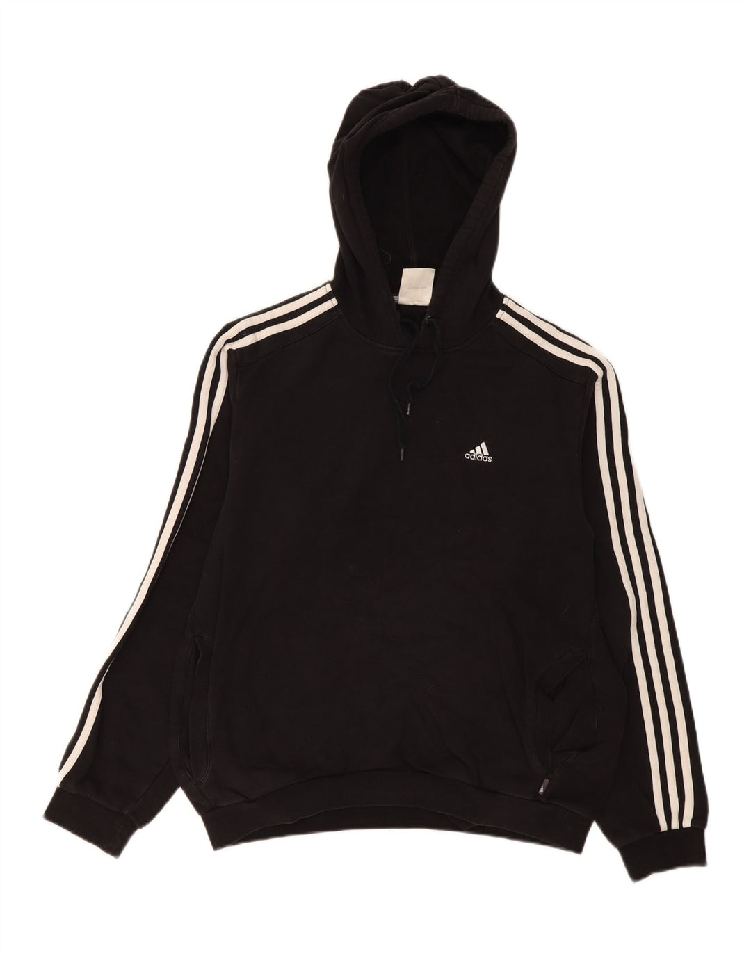 Мужской джемпер с капюшоном Adidas среднего размера, черный, хлопок