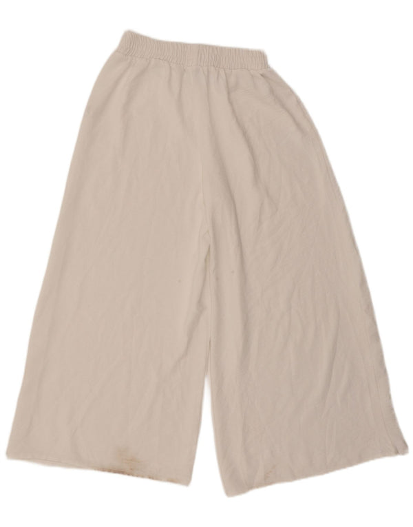 Zara Женские широкие брюки-капри, маленькие W26 L23, белый полиэстер