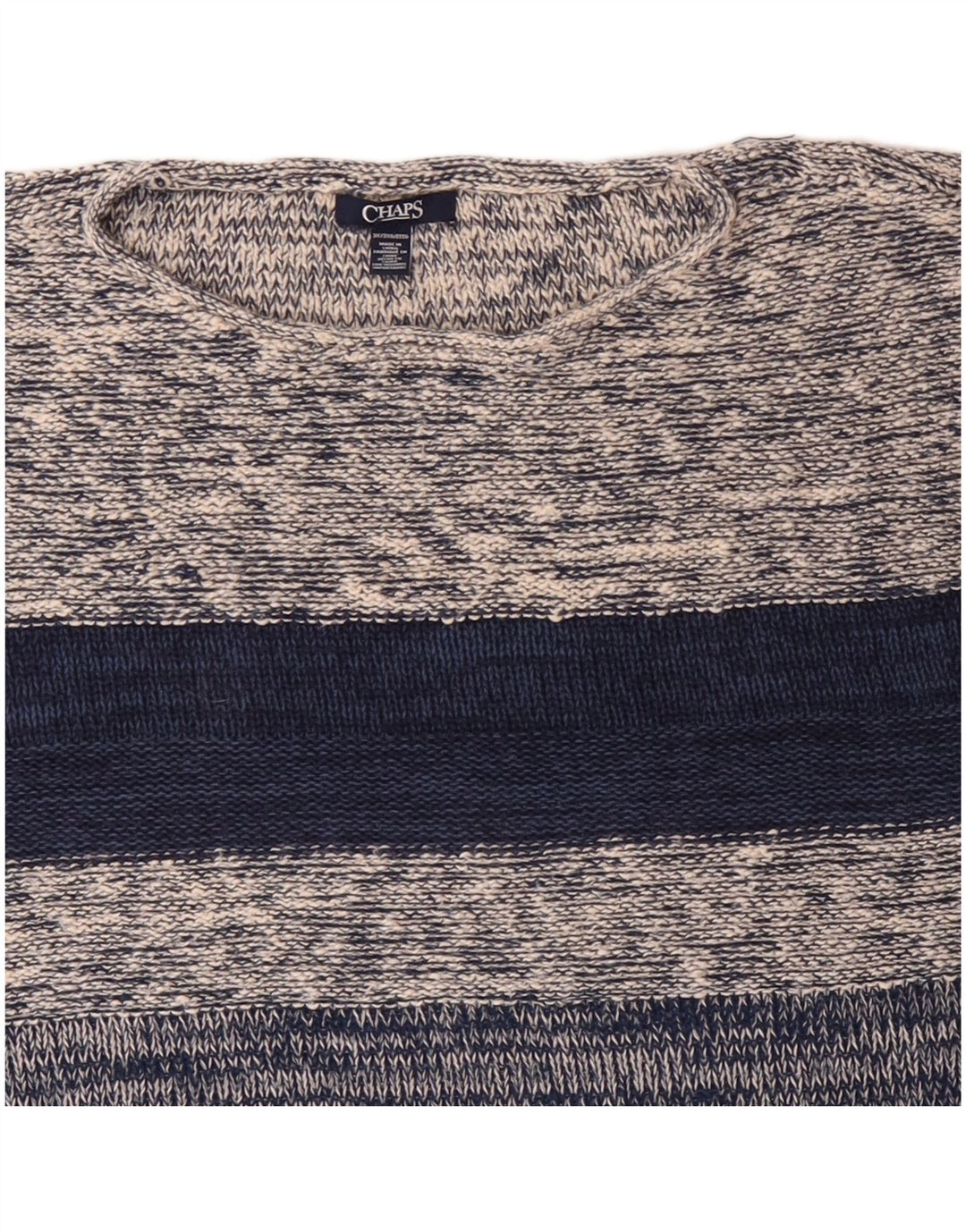 Женский джемпер с вырезом лодочкой CHAPS, рукав 3/4, Великобритания, 22, 3XL, серый в полоску